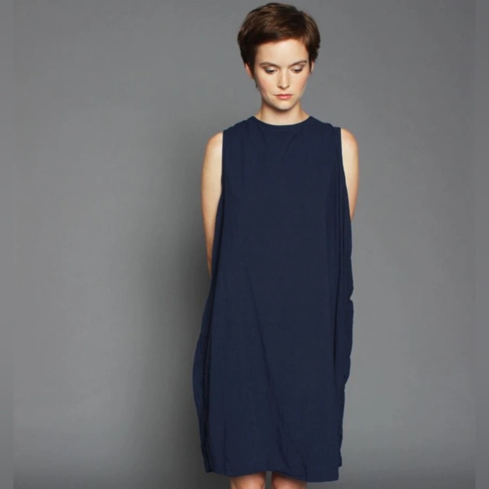 UZINYC Oxford Dress Navy OS VGUC versatile capsule closet minimalist wardrobe